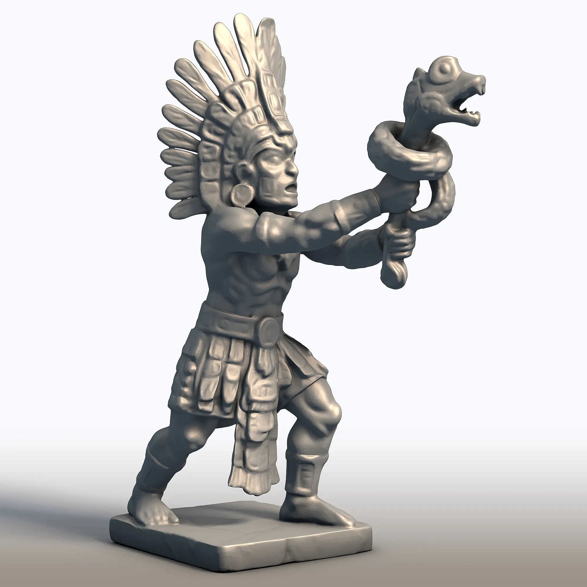 Huitzilopochtli Deus Asteca Escultura Divindade da Guerra Sol Arte Mitol&oacute;gica Mesoamericana Modelo de Impressão 3D .c4d .max .obj .3ds .fbx .stl .blend 
