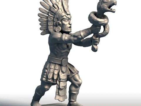 Huitzilopochtli 아즈텍 신 조각 전쟁의 신 태양 메소아메리카 신화 예술 3D 프린트 모델