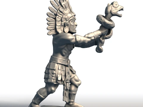 Huitzilopochtli Deus Asteca Escultura Divindade da Guerra Sol Arte Mitol&oacute;gica Mesoamericana Modelo de Impressão 3D