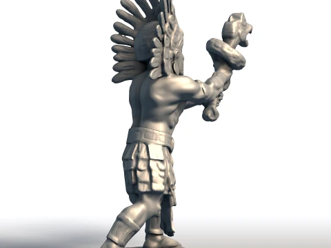 Huitzilopochtli Deus Asteca Escultura Divindade da Guerra Sol Arte Mitol&oacute;gica Mesoamericana Modelo de Impressão 3D