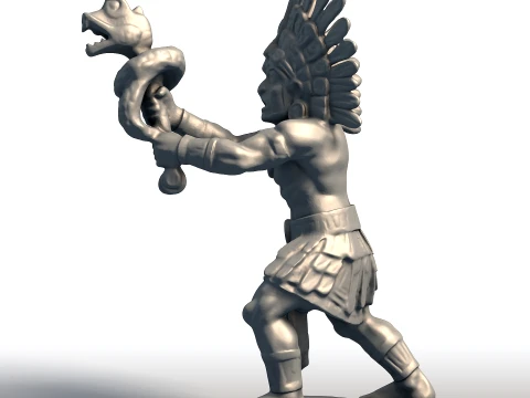 Huitzilopochtli Deus Asteca Escultura Divindade da Guerra Sol Arte Mitol&oacute;gica Mesoamericana Modelo de Impressão 3D