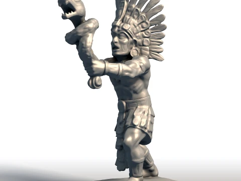 Huitzilopochtli Deus Asteca Escultura Divindade da Guerra Sol Arte Mitol&oacute;gica Mesoamericana Modelo de Impressão 3D