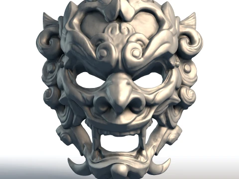 Máscara indonesia Arte de pared Máscara tradicional javanesa balinesa Estilo tallado a mano Hogar cultural Modelo de impresión 3D