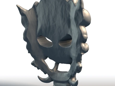 Indonesian Mask Wall Art Balinese Javanese Traditional Mask Hand-Carved Style Cultural Home 3D Print Model