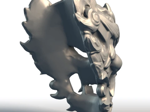 インドネシアマスクウォールアート伝統的なワヤンマスク彫刻バリ手彫りスタイル家の装飾 3Dプリントモデル