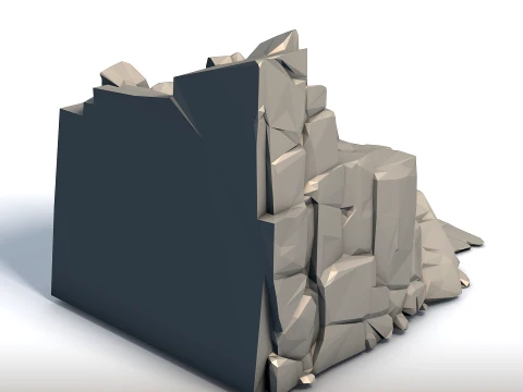 Low Poly Ladder in Stone Geometric Rock Carving Sculpture Minimalist Ascension Art 3D Print Model