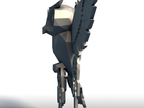 Low Poly Owl Dreamcatcher Escultura Esp&iacute;rito Nativo Americano Geom&eacute;trico Guardi&atilde;o Sagrado Modelo de Impressão 3D