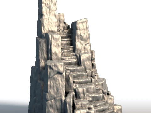 Stone Carved Sculpture Gothic Rock Carving Art 3D Print Model