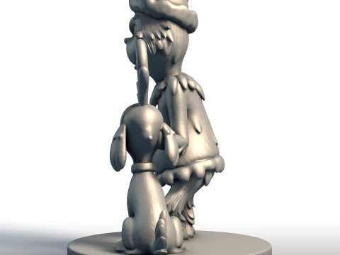 Grinch and Dog Christmas Character Set Printable Dr Seuss Style Holiday Decor 3D Print Model