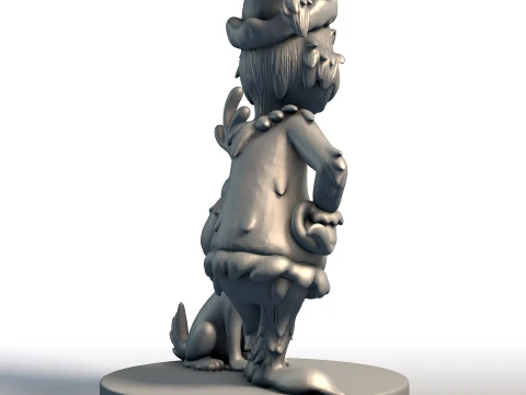 Grinch and Dog Christmas Character Set Printable Dr Seuss Style Holiday Decor 3D Print Model