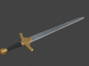 iron sword with a golden hilt 3D मॉडल