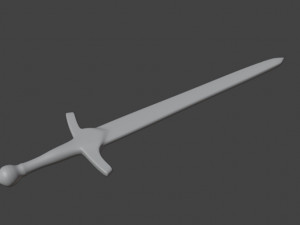 iron sword with a golden hilt 3D मॉडल