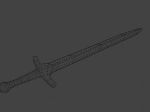iron sword with a golden hilt 3D मॉडल