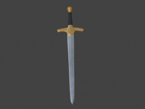 iron sword with a golden hilt 3D मॉडल