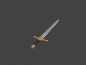 iron sword with a golden hilt 3D मॉडल