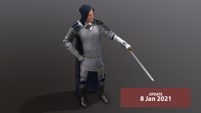 tab medieval knight - 4 3D मॉडल .c4d .max .obj .3ds .fbx .stl .blend 