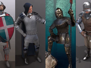 orta&ccedil;ağ ş&ouml;valyeleri paketi - 1 3D Model