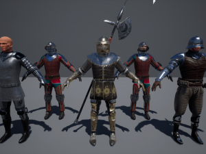 medieval knights pack - 1 Modelo 3D