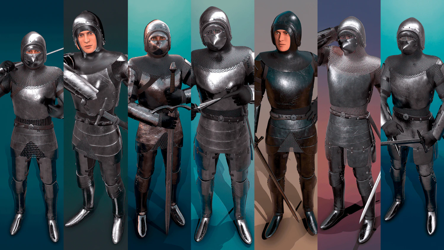 tab medieval knight - 1 rm 3D Model .c4d .max .obj .3ds .fbx .stl .blend