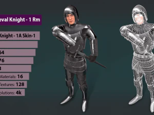 tab medieval knight - 1 rm 3D Model