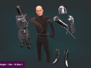 tab medieval knight - 1 rm 3D 모델