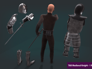 tab medieval knight - 1 rm 3D 모델