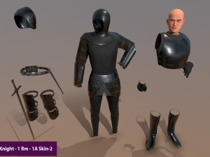 tab medieval knight - 1 rm 3D 모델