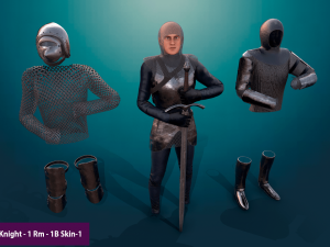 tab medieval knight - 1 rm 3D 모델