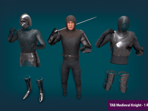 tab medieval knight - 1 rm 3D 모델
