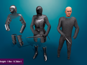 tab medieval knight - 1 rm 3D 모델