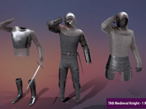 tab medieval knight - 1 rm 3D 모델
