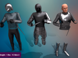 tab medieval knight - 1 rm 3D 모델