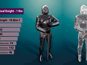 tab medieval knight - 1 rm 3D 모델