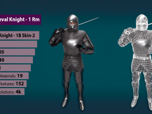 tab medieval knight - 1 rm 3D 모델