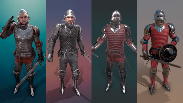 tab medieval knight - 6 3D-Modell .c4d .max .obj .3ds .fbx .stl .blend 