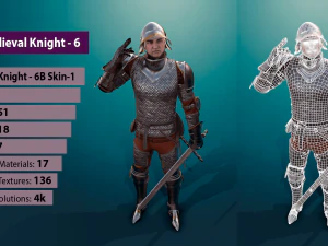 tab medieval knight - 6 3D Model