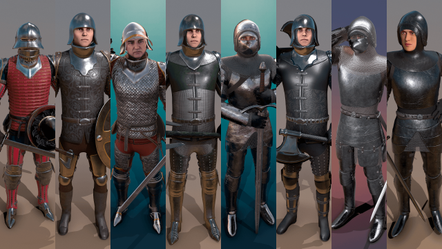 medieval knights pack - 2 3D 모델 .c4d .max .obj .3ds .fbx .stl .blend 