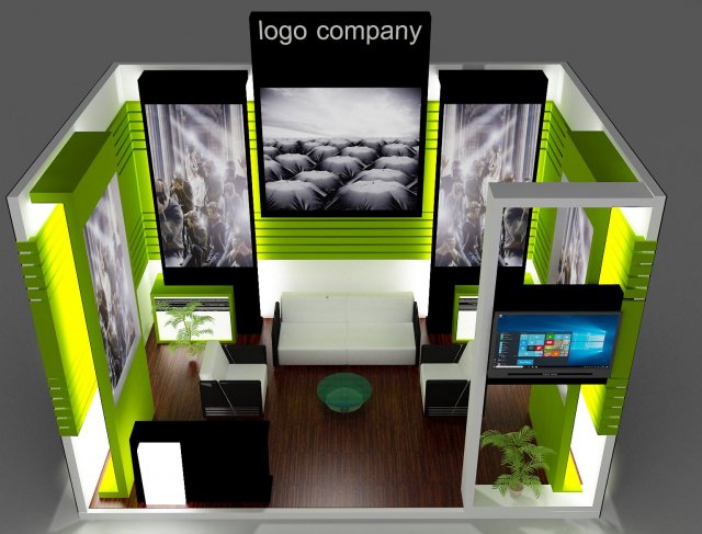 booth exhibition stand Modèle 3D .c4d .max .obj .3ds .fbx .stl .blend 