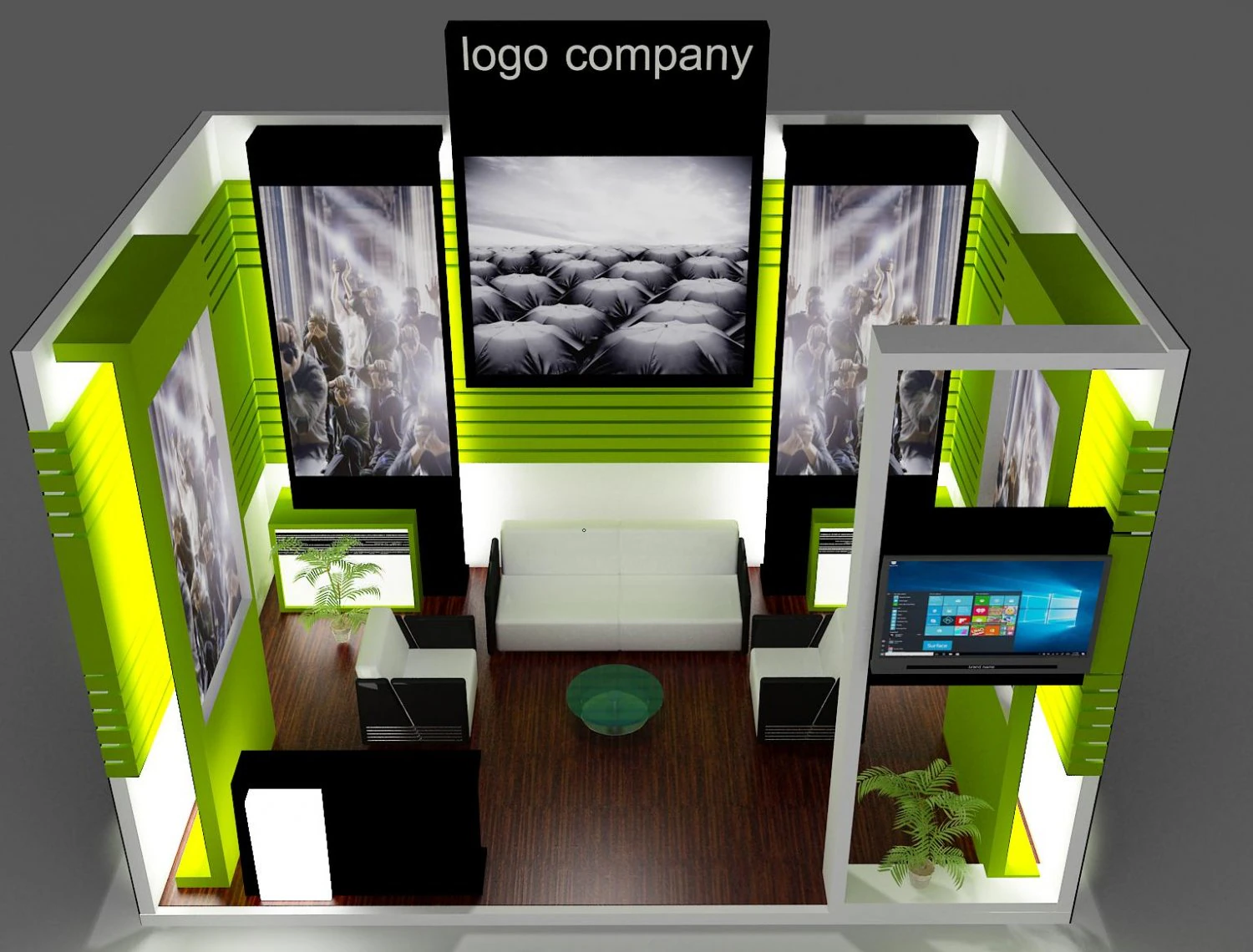 booth exhibition stand 3D Model .c4d .max .obj .3ds .fbx .stl .blend 