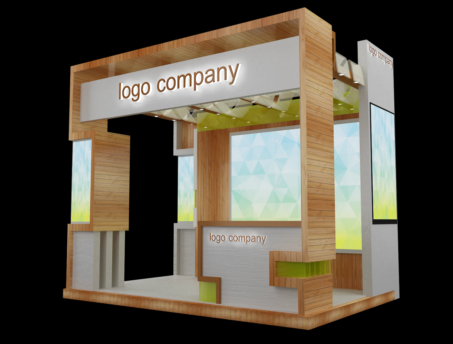 booth exhibition stand 3D Model .c4d .max .obj .3ds .fbx .stl .blend 