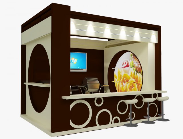 booth exhibition stand Modelo 3D .c4d .max .obj .3ds .fbx .stl .blend 