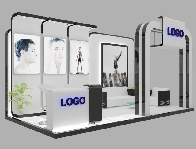 booth exhibition stand 3D-Modell .c4d .max .obj .3ds .fbx .stl .blend 