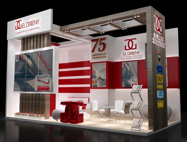 booth exhibition stand Model 3D .c4d .max .obj .3ds .fbx .stl .blend 