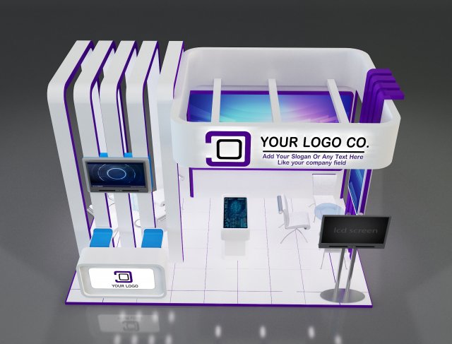 Booth Stand Exhibition a647c 3D मॉडल .c4d .max .obj .3ds .fbx .stl .blend 