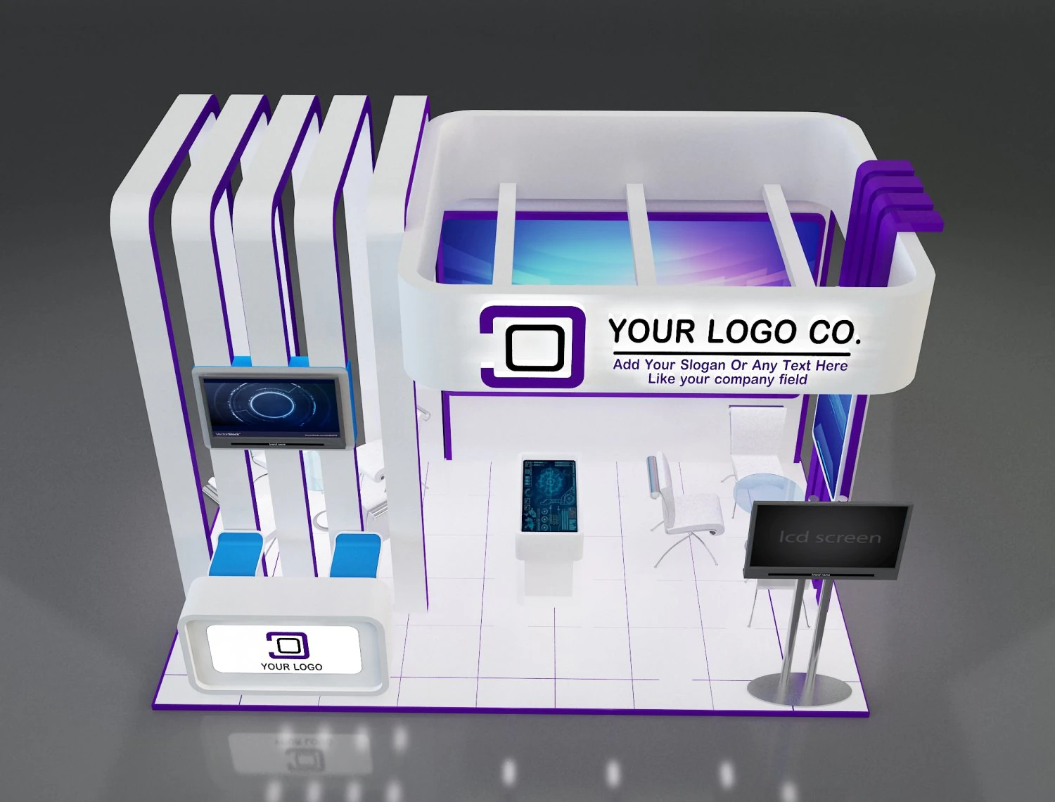 Booth Stand Exhibition a647c 3D Model .c4d .max .obj .3ds .fbx .stl .blend