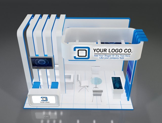 Booth Stand Exhibition a647a Modelo 3D .c4d .max .obj .3ds .fbx .stl .blend 