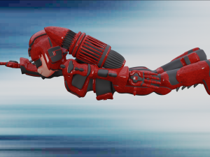 space robot cartoon character 3D 모델