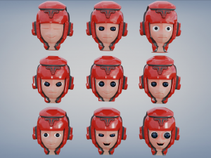 space robot cartoon character 3D Model
