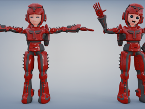 space robot cartoon character 3D Model
