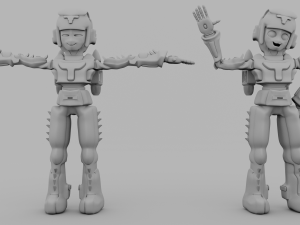 space robot cartoon character 3D Model